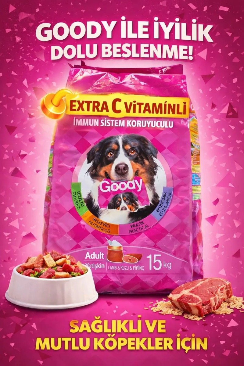 Goody Goody Yetişkin Köpek Maması 15 Kg – Kuzu ve Pirinç İçerikli, Dengeli ve Besleyici — 4. ürün görseli