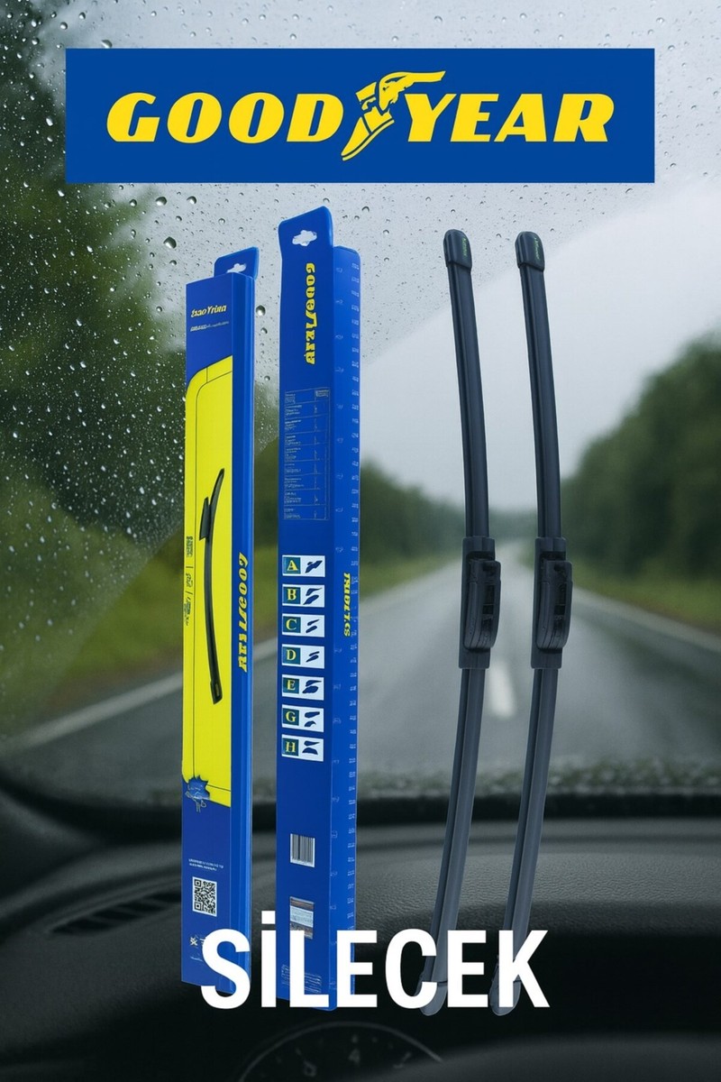 Goodyear Renault Megane 4 B9 2017-2024 Silecek Süpürgesi Ön Muz Tipi 600mm+450mm Tempra Uyumlu