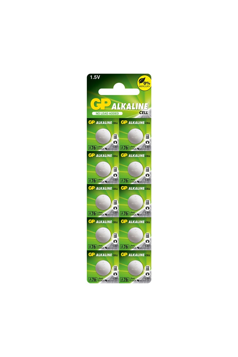GP GPA76-2C10 LR44 AG13 Alkalin Düğme Pil 10'lu Paket