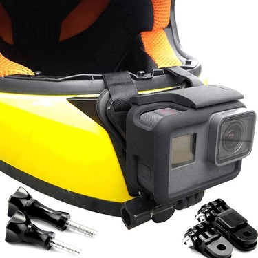 Gplus Gplus GP524 5 Parça Gopro Eken Sjcam Xiomi Aksiyon Kamera Tutuculu Jaw Mount Motor Kask Çene Tutma — 5. ürün görseli