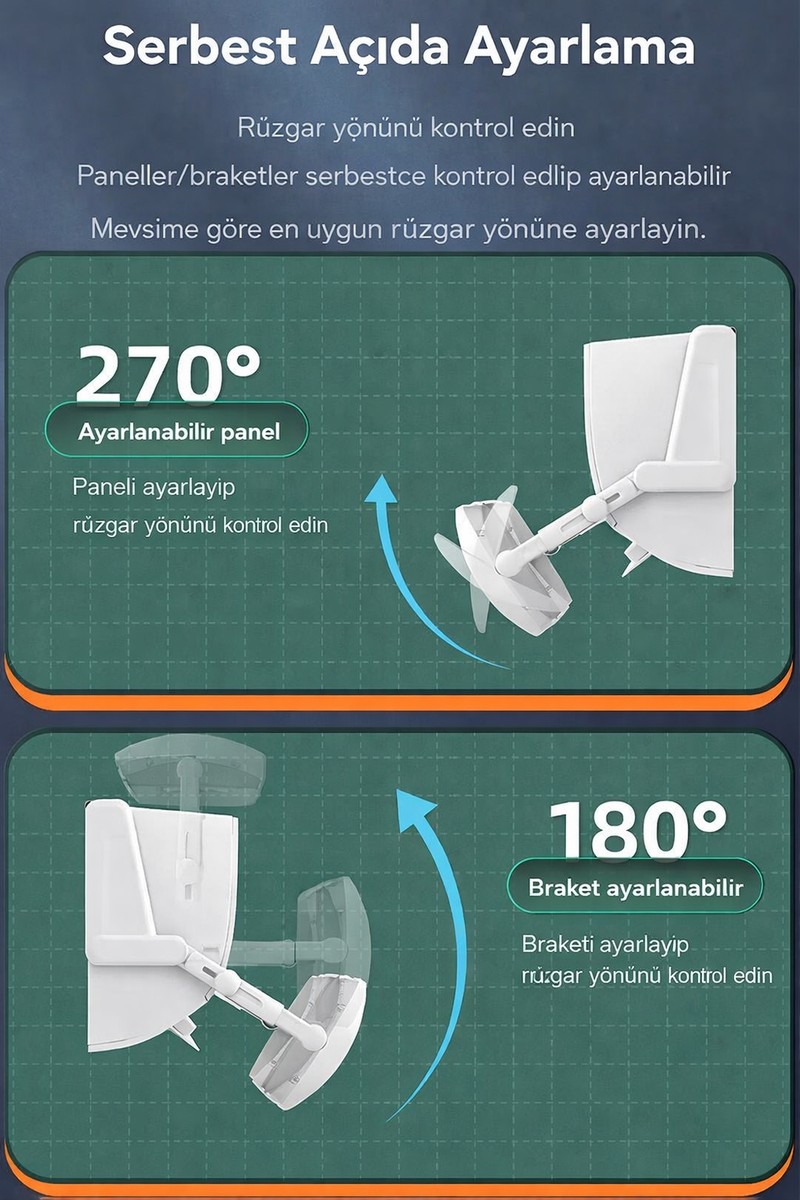 GreaTech GreaTech Evrensel Ayarlanabilir Delikli Hava Yönlendirici Klima Aparatı Metal Tokalı Split Tipi Sperlik — 3. ürün görseli