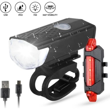 Greathings Greathings USB Şarjlı Bisiklet Ön-Arka Far Stop Lambası fiyatı ve görseli