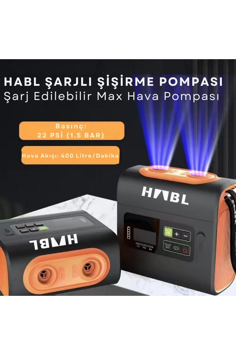 HABL Habl Şarjlı Dijital Şişirme Pompası (Çadır/paddle Board/şişme Yatak Vb.) – 22PSI (1.5 — 6. ürün görseli