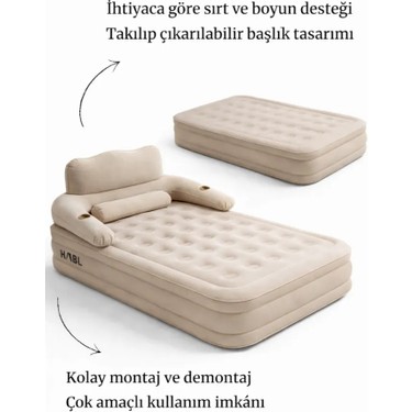 HABL HABL Tek Kişilik Kendi Kendine Şişen Otomatik Şişme Yatak Çıkarılabilir Başlıklı Kamp ve Misafir — 2. ürün görseli