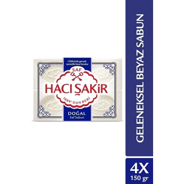 Hacı Şakir Hacı Şakir Doğal Saf Geleneksel Beyaz Sabun 4'lü Paket 150 gr Kalıp El ve Vücut Kullanımına — 2. ürün görseli