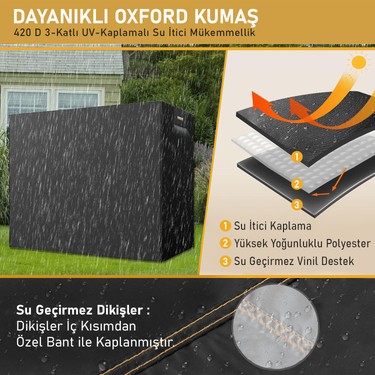 Haegs Haegs Bahçe Salıncak Koruma Örtüsü Üç Kişilik Tenteli Bahçe Salıncağı Kılıfı 210 x 125 x 170 cm — 5. ürün görseli