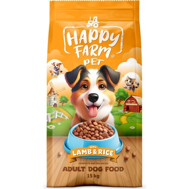 Happy Farm Happy Farm Yetişkin Köpek Maması Kuzu Etli 15 kg Tam ve Dengeli Beslenme fiyatı ve görseli
