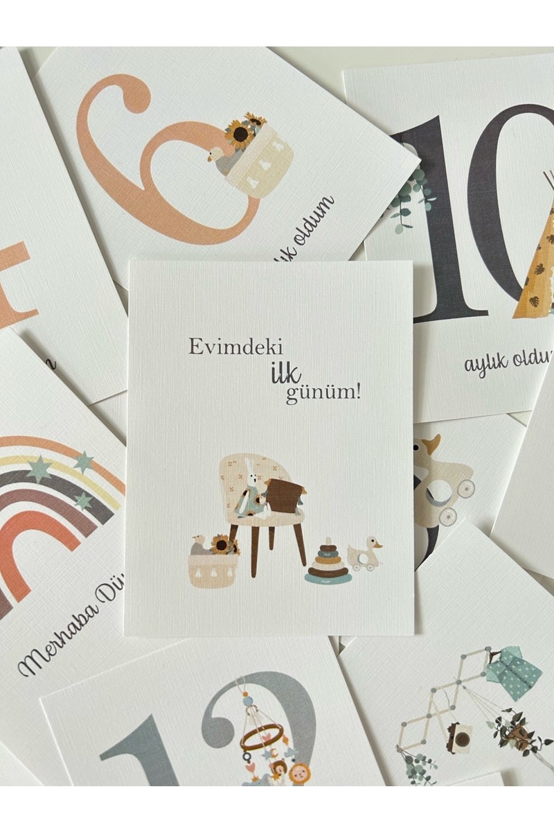 Hayyral Hayyral Bebek Anı Kartı Hamile Anı Kartları Anı Kartı Modelleri Bebek Aylık Konsept Fotoğraf — 4. ürün görseli