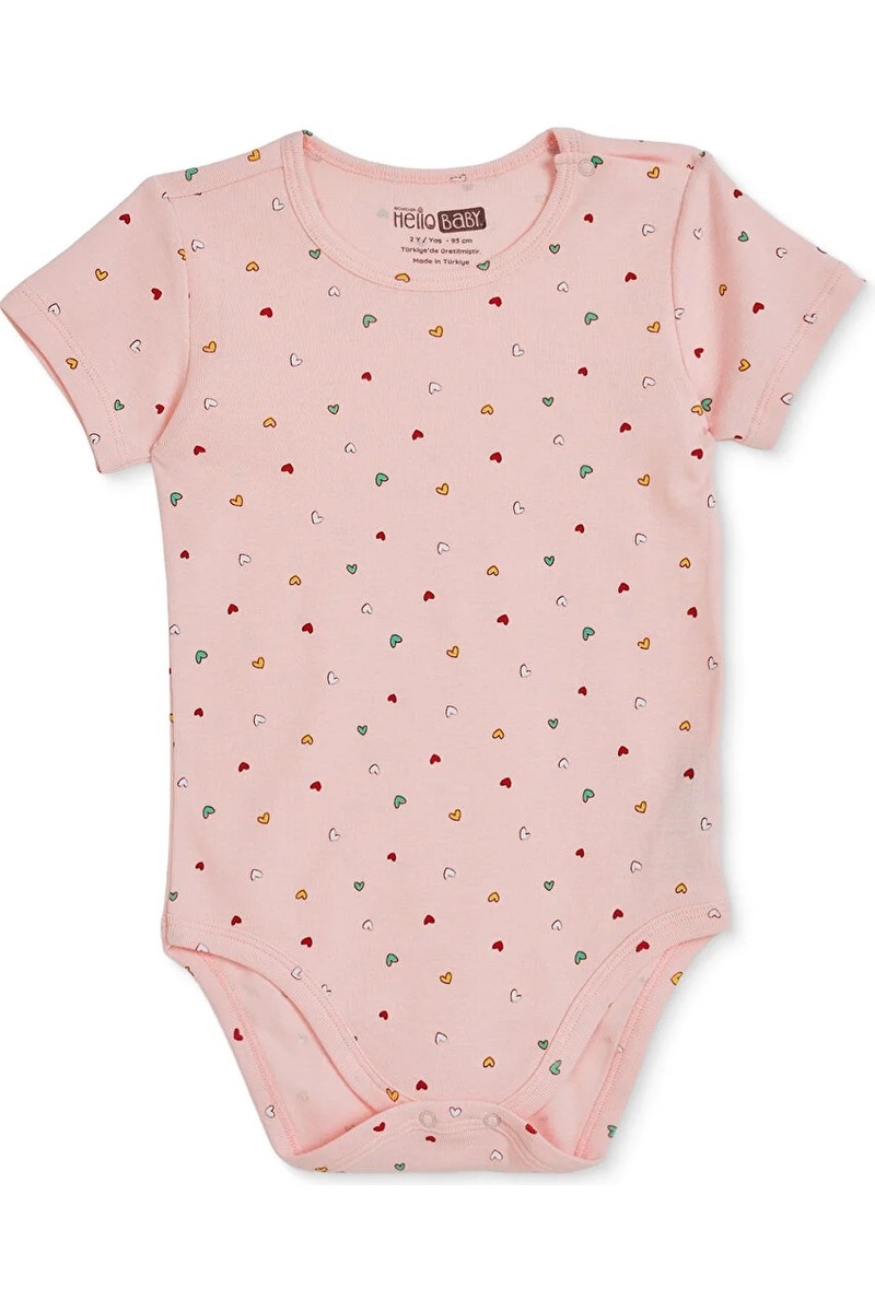 HelloBaby Kız Bebek Body Çıtçıtlı Yaka Short Sleeve