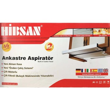 HİBSAN HİBSAN Beyaz Çift Motorlu Mutfak Aspiratörü 500 m3/saat Emiş Gücü ve Mekanik Kontrol — 3. ürün görseli