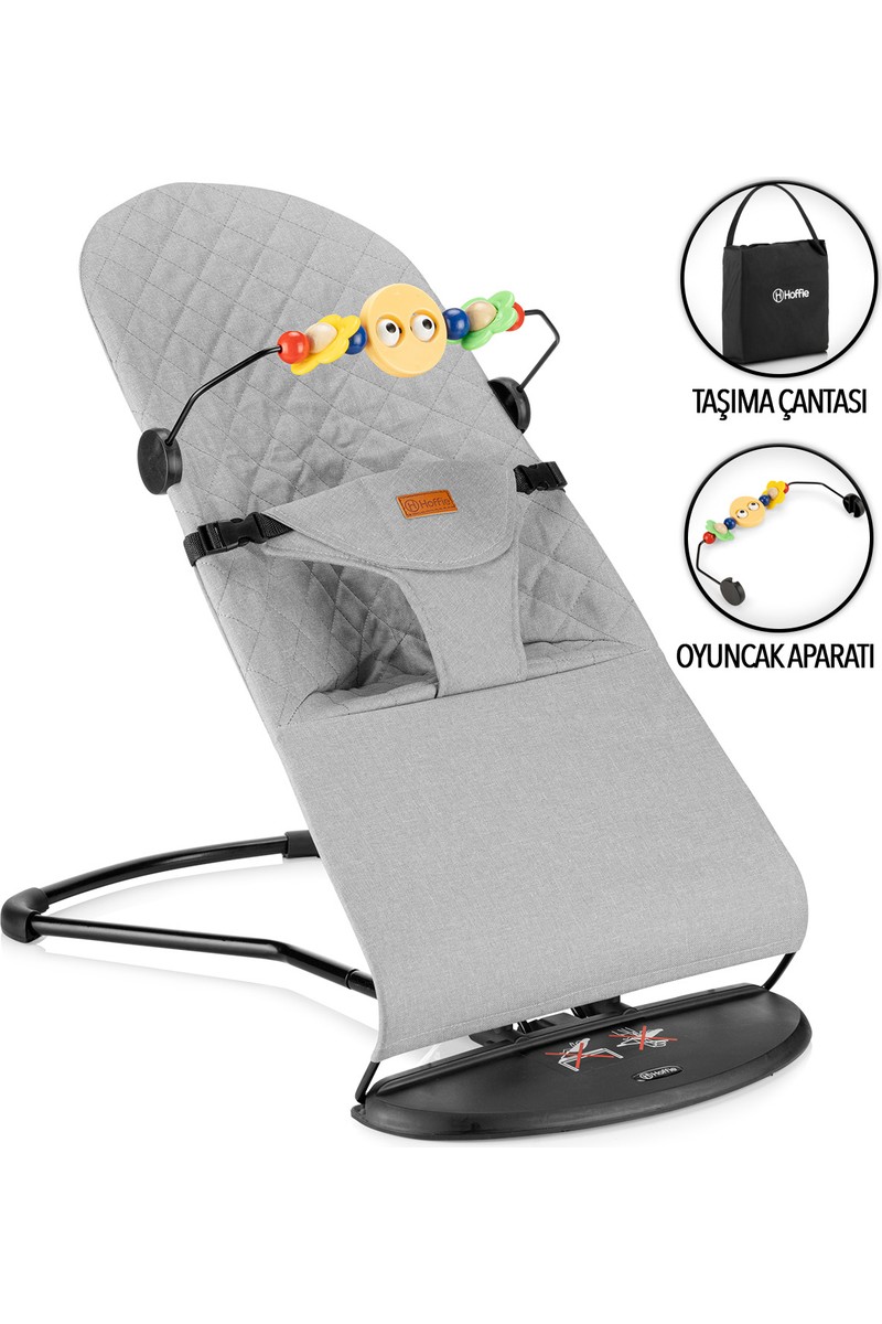Hoffie Balance Premium Cotton Üç Kademeli Sallanan Katlanır Ana Kucağı Oyuncak Aparatlı Seyahat Çantalı