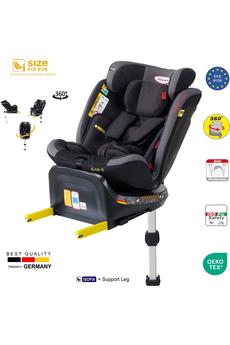 Holmer Capsula Multipro Aero 3D Legfix I-Size (360° Dönebilir) 0-36KG Bebek Oto Koltuğu İsofix/SPS/SIP/Latch