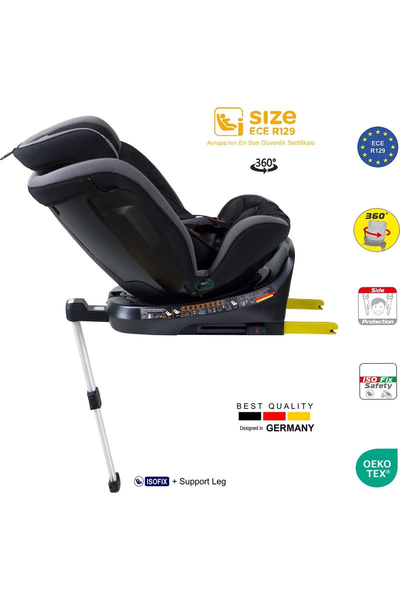 Holmer Holmer Capsula Multipro Aero 3D Legfix I-Size (360° Dönebilir) 0-36KG Bebek Oto Koltuğu İsofix/SPS/SIP/Latch — 3. ürün görseli