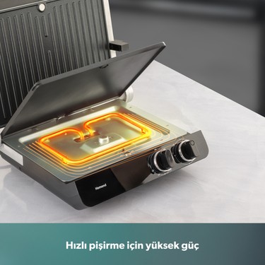 Homend Homend Grilliant 1342H 3 In 1 Inox Gövde Çift Taraflı Xl Döküm Plaka Tost ve Izgara — 5. ürün görseli