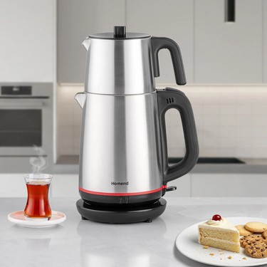 Homend Homend Royaltea 1711h Çay Makinesi 1 l Demlik 1,9 l Su Isıtıcı Kapasiteli Çelik İnox Siyah fiyatı ve görseli