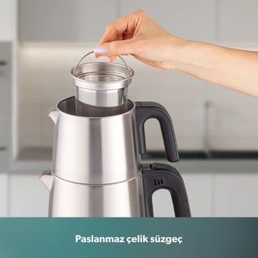 Homend Homend Royaltea 1711h Çay Makinesi 1 l Demlik 1,9 l Su Isıtıcı Kapasiteli Çelik İnox Siyah — 3. ürün görseli
