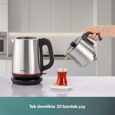 Homend Homend Royaltea 1711h Çay Makinesi 1 l Demlik 1,9 l Su Isıtıcı Kapasiteli Çelik İnox Siyah — 4. ürün görseli