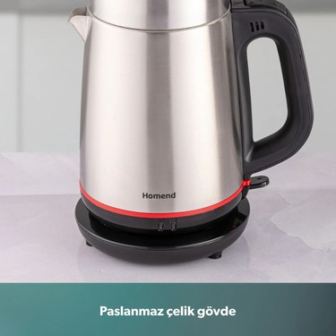Homend Homend Royaltea 1711h Çay Makinesi 1 l Demlik 1,9 l Su Isıtıcı Kapasiteli Çelik İnox Siyah — 5. ürün görseli