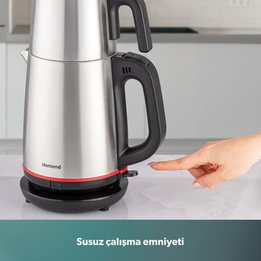 Homend Homend Royaltea 1711h Çay Makinesi 1 l Demlik 1,9 l Su Isıtıcı Kapasiteli Çelik İnox Siyah — 6. ürün görseli