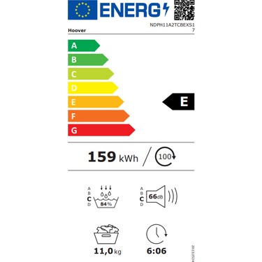 Hoover Hoover NDPH 11A2TCBEXS17 11 kg Wi-Fi  Bağlantılı Isı Pompalı Kurutma — 6. ürün görseli