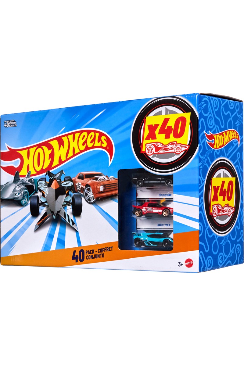 Hot Wheels Hot Wheels 40'lı Paket, 1:64 Ölçekli Oyuncak Yarış Arabaları, Kurtarma Araçları Veya Kamyonlardan — 3. ürün görseli