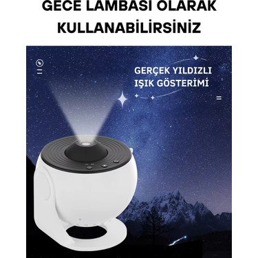 Howear Howear 4K Hd Galaxy Projeksiyon 12 Farklı Tema Döngü Seçenekli Işık Projeksiyonu Planetarium — 3. ürün görseli