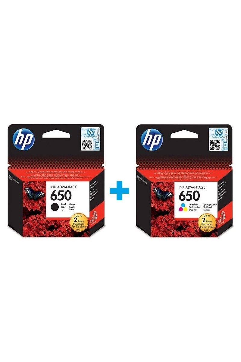 HP 650 Siyah-Renkli Kartuş Seti Mavi Renk Standart Kapasite Yüksek Baskı Kalitesi Uyumlu Modellerle 1015/1515/1516/2515/2 516/2545