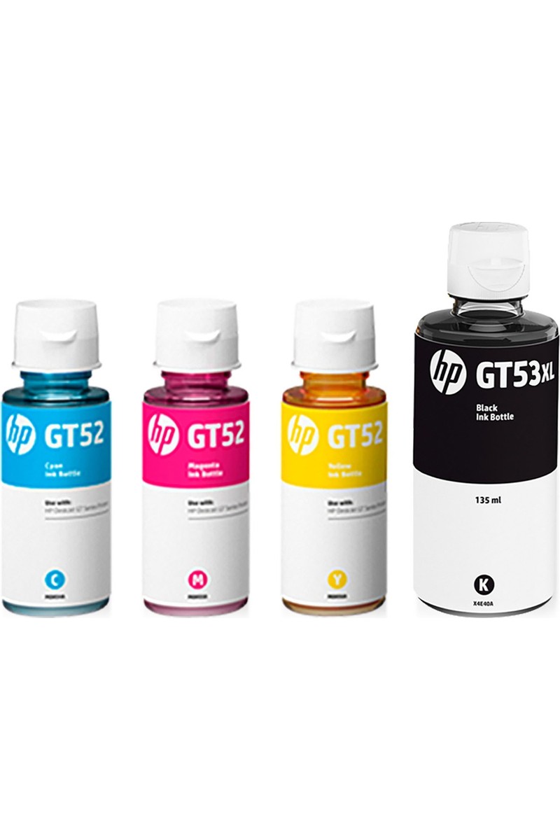 HP GT53XL-GT52 Renkli Mürekkep Kartuş Hp Smart Tank 500-515-530-519 4 Renk Orijinal Yüksek Baskı Kalitesi Uyumlu Modeller