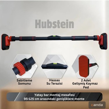 Hubstein Hubstein 95-125 CM Koridor Barfiksi Barfix Aleti Çubuğu Çekme Barı Demiri Çelik — 4. ürün görseli
