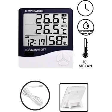 Hubstein Hubstein Htc-2 Dijital Masa Termometre Nem Ölçer 25 Ölçüm Mesafesi El Tipi Kullanım fiyatı ve görseli