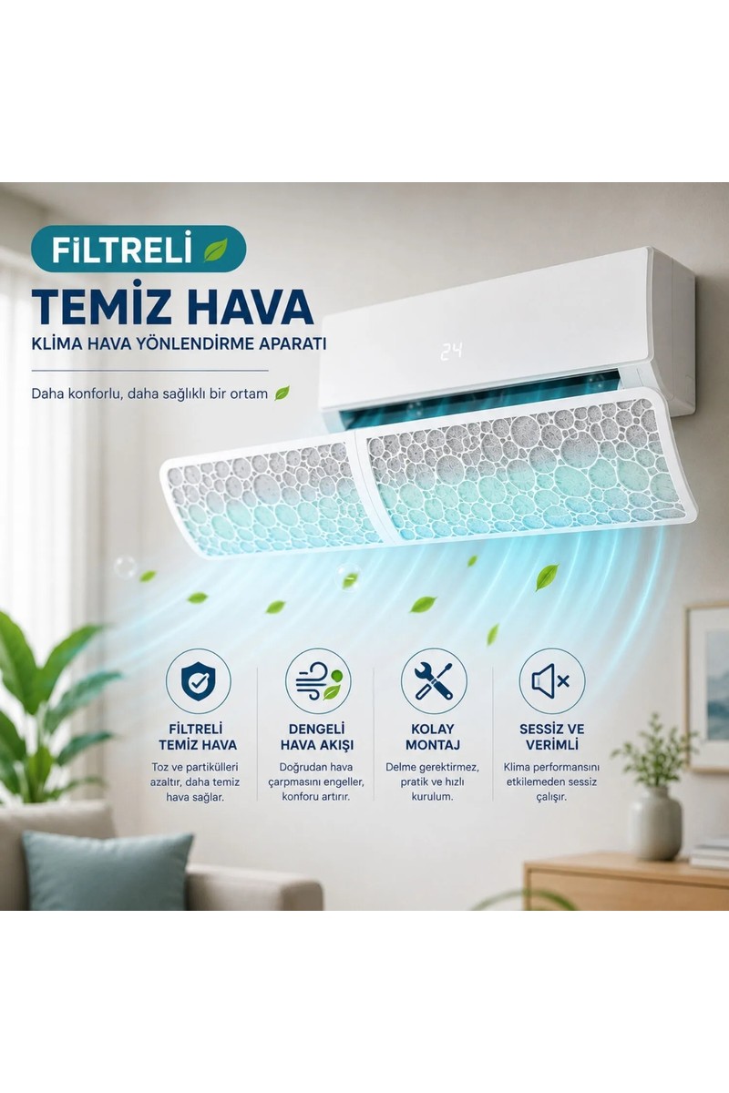 Hymark Filtreli Klima Hava Yönlendirme Aparatı Dekoratif Temiz ve Konforlu Hava Deneyimi