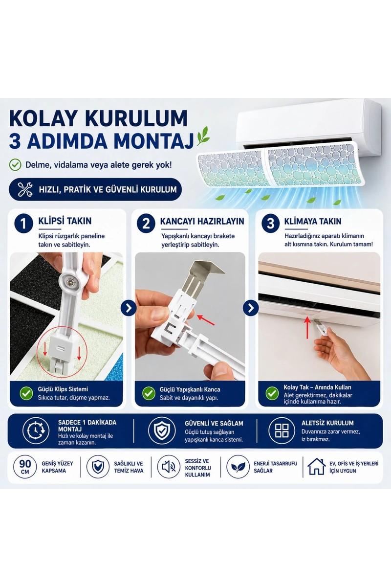 Hymark Hymark Filtreli Klima Hava Yönlendirme Aparatı Dekoratif Temiz ve Konforlu Hava Deneyimi — 3. ürün görseli