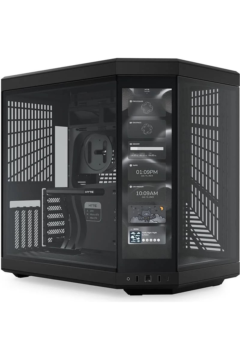 Hyte Y70 Touch Pitch Black Temperli Cam USB 3.2 E-Atx Dual Chamber Mid Tower Dokunmatik Ekranlı Gaming Kasa (CS-HYTE-Y70TTI-BB )