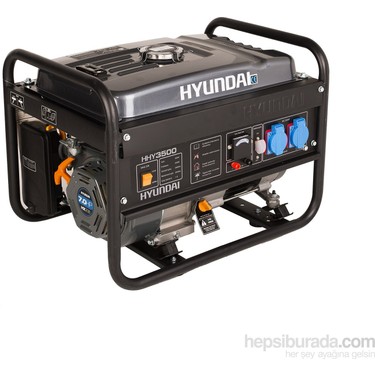 Hyundai Hyundai HHY3500 Jeneratör 3,5kVA Benzinli 3000 W Güç ile Endüstriyel Kullanım İçin fiyatı ve görseli