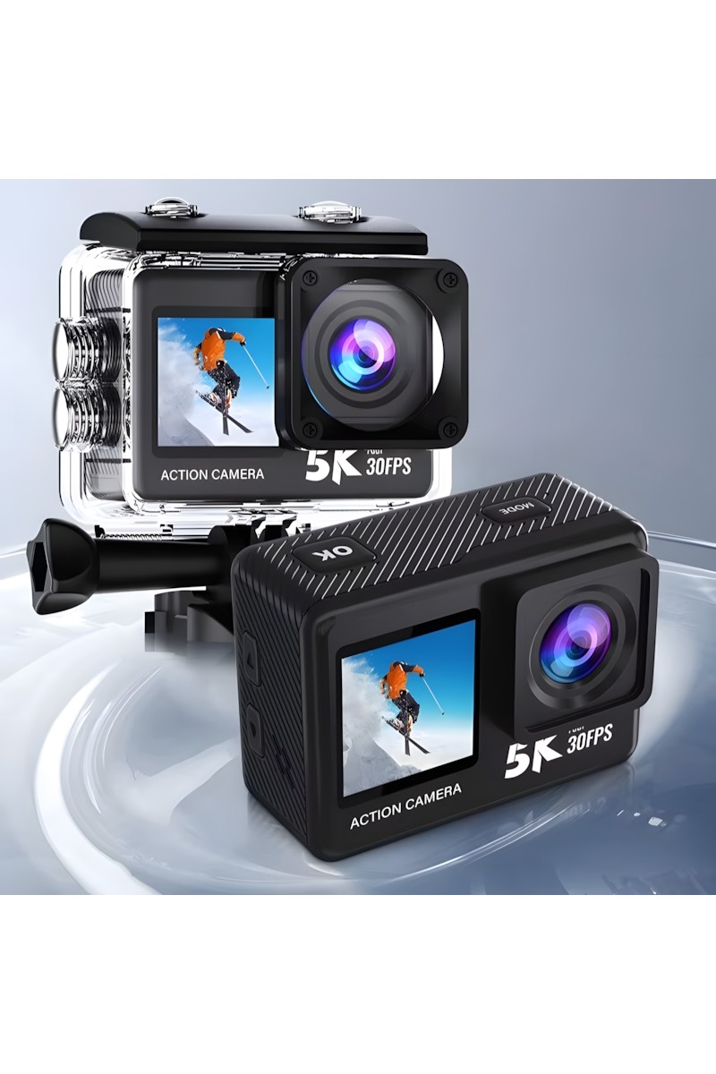 İdragon AT-S81TR 5k Aksiyon Kamera 4K 60FPS Wifi Çift Ekran 48MP Eıs Stabilizasyon Su Geçirmez Spor Kamera