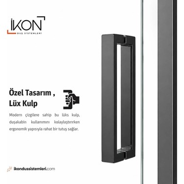 İkon Duş Sistemleri İkon Duş Sistemleri Siyah Buzlu 1 Sabit 1 Sürgü Duşakabin 04 — 3. ürün görseli