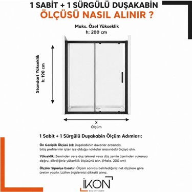 İkon Duş Sistemleri İkon Duş Sistemleri Siyah Buzlu 1 Sabit 1 Sürgü Duşakabin 04 — 5. ürün görseli