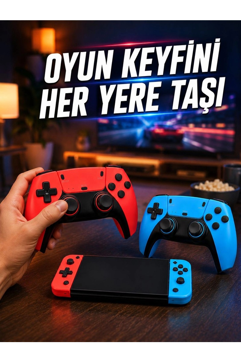 İlkyaz Fashion Mini Oyun Konsolu Çift Kablosuz Kontrolcü HDMI Bağlantılı Oyun Cihazı