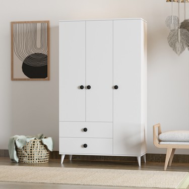 İmbaş İmbaş Opal 3 Kapaklı Modern Tasarımlı Gardırop Beyaz Suntalam — 2. ürün görseli