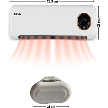 İnova İnova Saturn İIS-0028 Duvar Tipi Fanlı Isıtıcı İç Mekan için Uzaktan Kumandalı Termostatlı — 4. ürün görseli