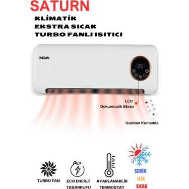 İnova İnova Saturn İIS-0028 Duvar Tipi Fanlı Isıtıcı İç Mekan için Uzaktan Kumandalı Termostatlı — 5. ürün görseli