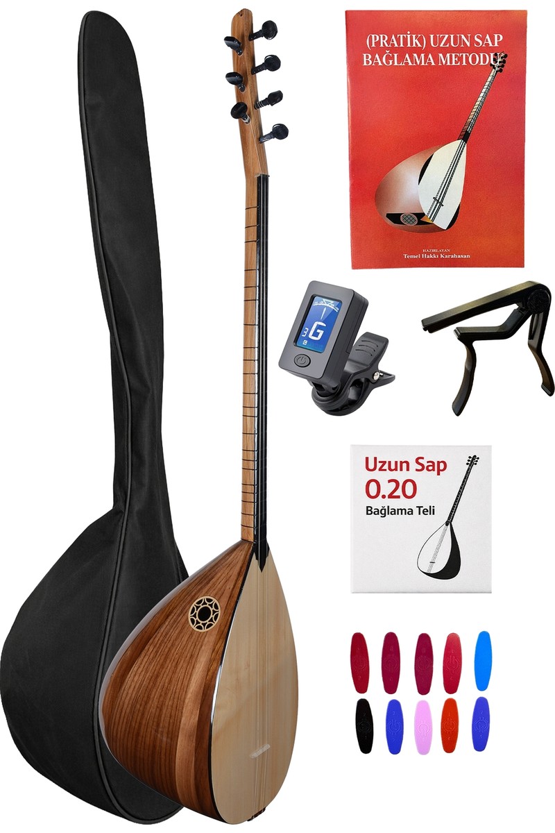 İstanbul Müzik Uzun Sap Maun Gövde Kaliteli Gürgen Sap Saz El Yapımı Bağlama Seti