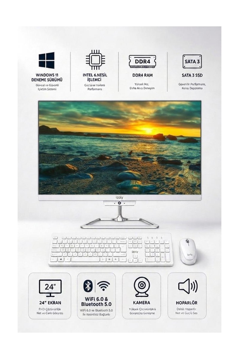 İzoly B602 I5-6400 16GB Ddr4 256GB SSD 24 All In One