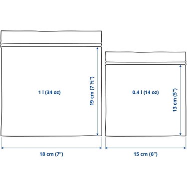 IKEA IKEA Istad Açık Mavi Buzdolabı Poşeti 60 Adet Şeffaf Kilitlenebilir Özellikli — 4. ürün görseli
