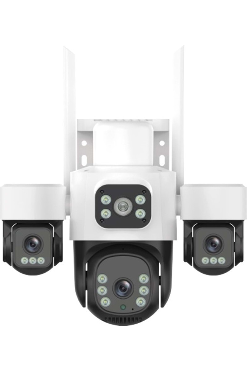 Inox -X113 3 Lensli 3MP Wifi PTZ Kamera 2K Video Çözünürlüğü Beyaz Renkli Gece Görüşü Özelliği