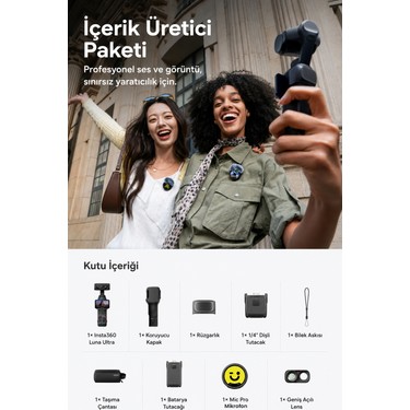 Insta360 INSTA360 Luna Ultra Creator Bundle 8k Çift Lensli Gimbal Siyah Aksiyon — 2. ürün görseli