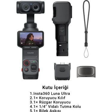 Insta360 Insta360 Luna Ultra Standart Bundle 8K Çift Lensli Gimbal Aksiyon Kamerası (Cosmic fiyatı ve görseli
