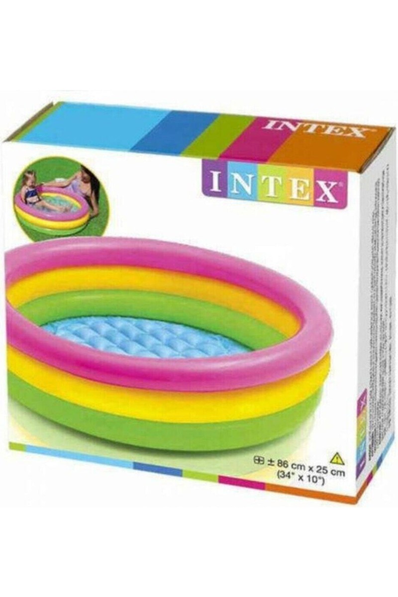 intex intex Çocuk Renkli 3 Boğumlu Bebek Havuzu 86 cm Çap 25 cm Yükseklik Super Tough Vinil — 2. ürün görseli