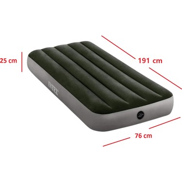 intex Intex Dura - Beam 64106 Tek Kişilik Şişme Yatak Yeşil - Gri Kadife Yüzey 76 x 191 x 25 — 2. ürün görseli
