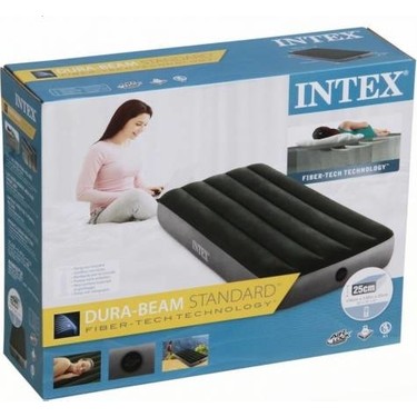 intex Intex Dura - Beam 64106 Tek Kişilik Şişme Yatak Yeşil - Gri Kadife Yüzey 76 x 191 x 25 — 5. ürün görseli